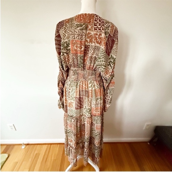 Julie Brown Women Metallic Plunge Neck Maxi Dress Medium Fairy Boho Festival - Picture 5 of 7